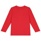 Boys Red Logo Long Sleeve Top, 1, hi-res