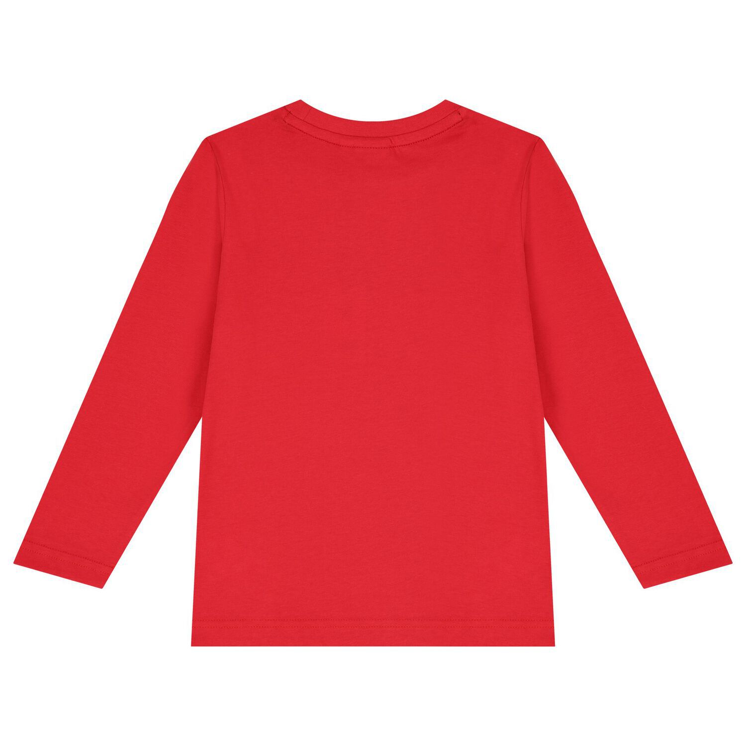 Boys Red Logo Long Sleeve Top, 1, hi-res