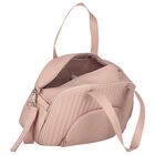 Pink Faux Leather Quilted Baby Changing Bag, 3, hi-res