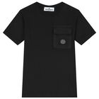 Boys Black Logo T-Shirt, 3, hi-res
