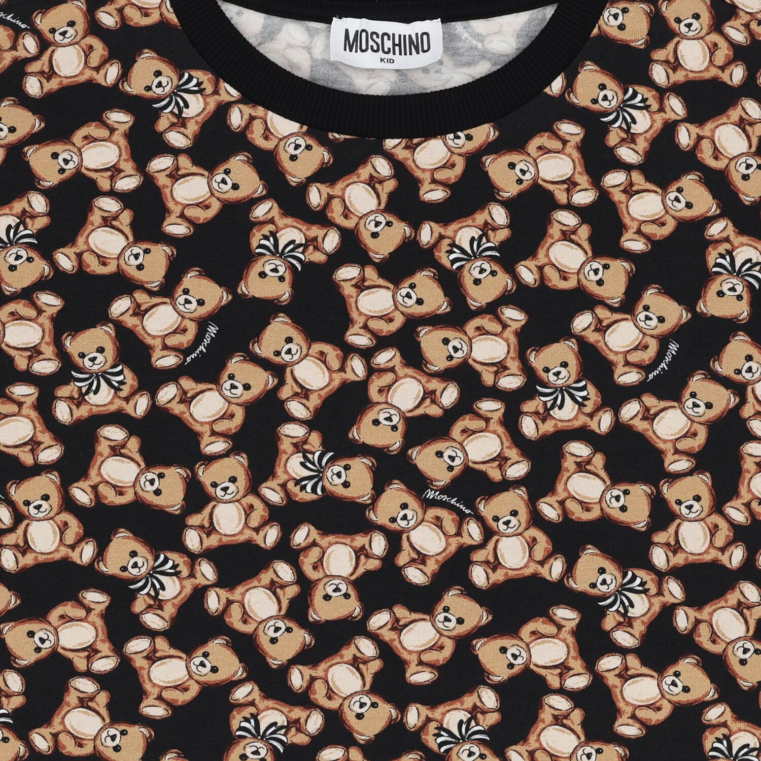 Girls Black Teddy Bear Logo T-Shirt, 2, hi-res image number null