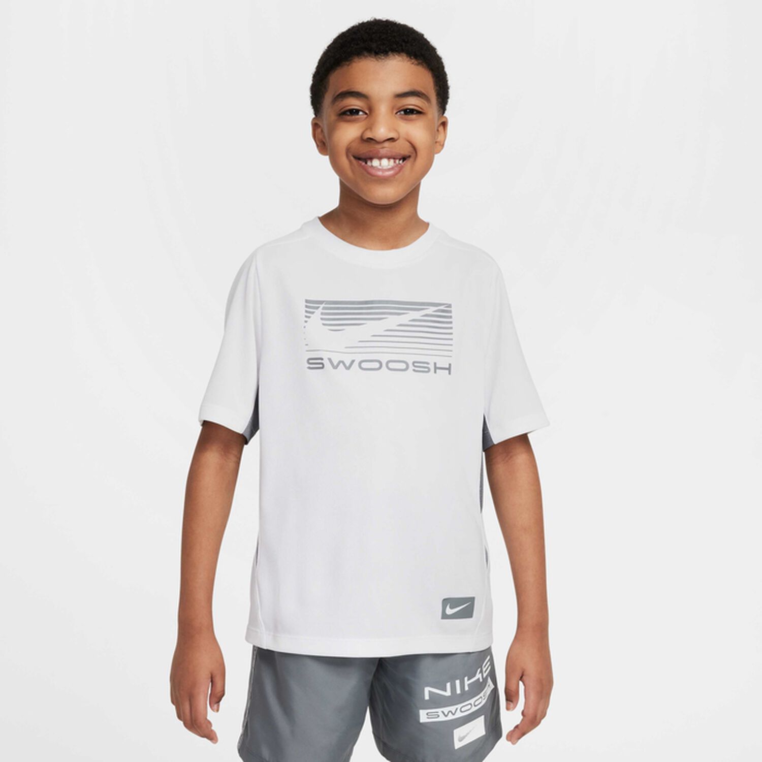 Boys White & Grey Logo T-Shirt, 2, hi-res image number null