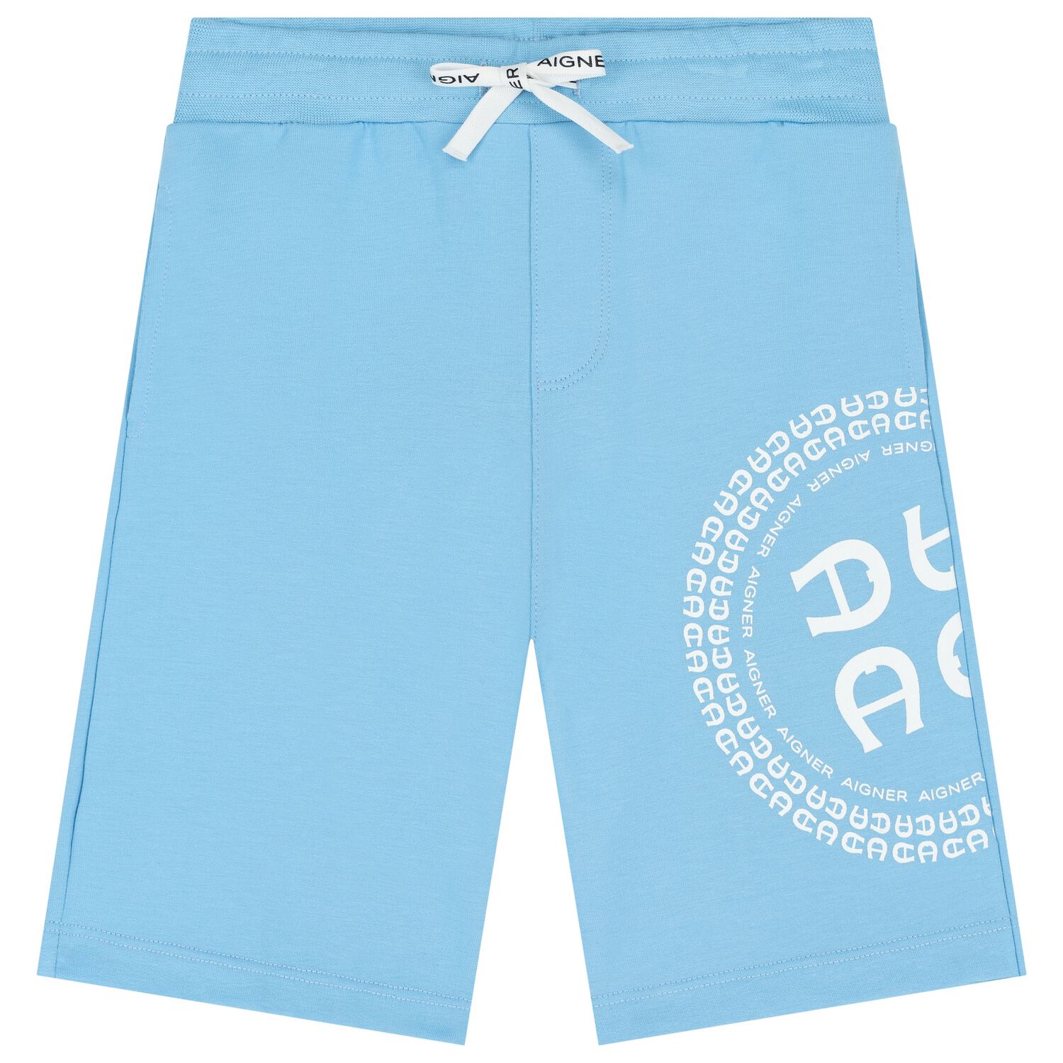 Boys Blue Logo Shorts, 3, hi-res