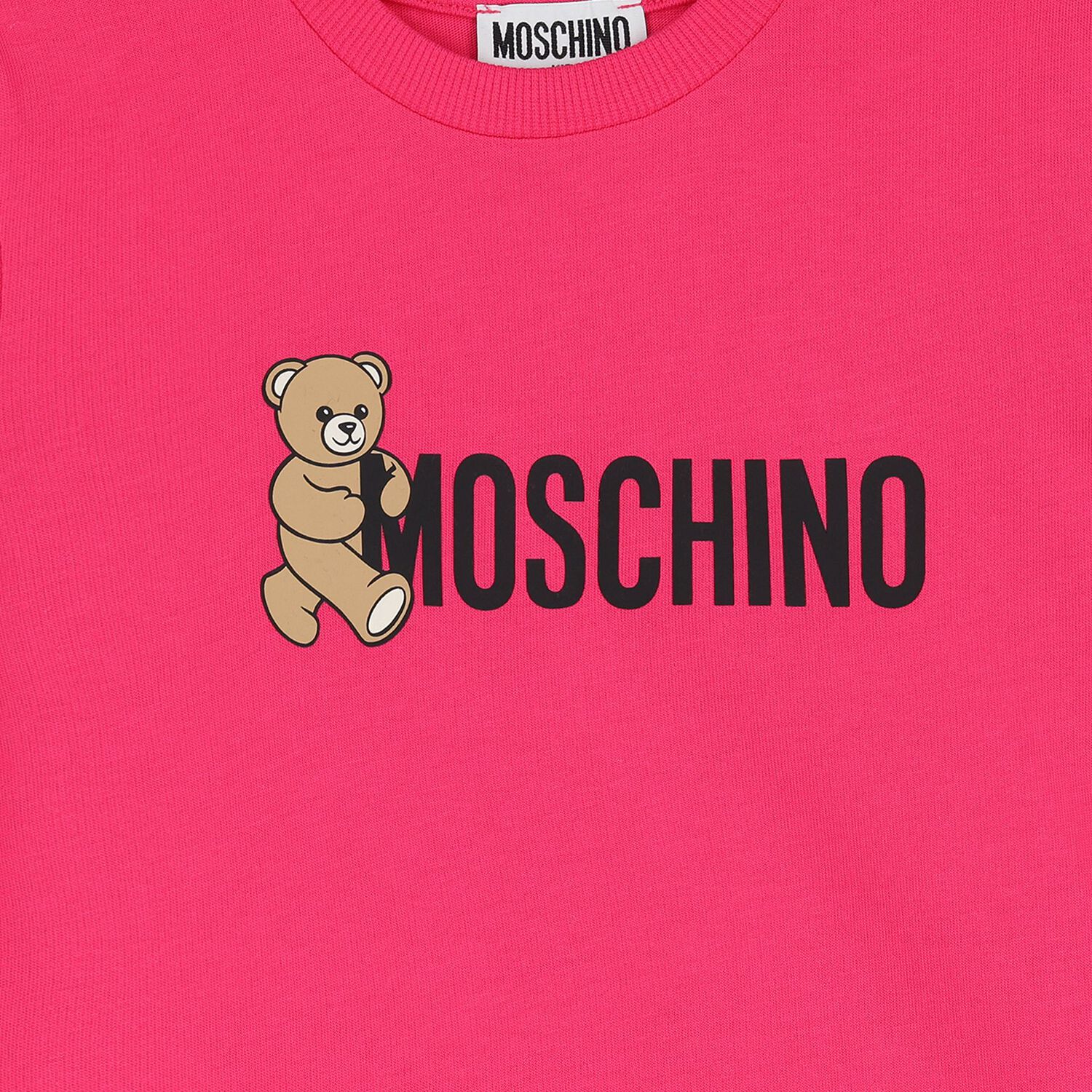 Girls Pink Teddy Bear Logo T-Shirt, 5, hi-res image number null