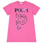 Girls Pink Logo Dress, 1, hi-res