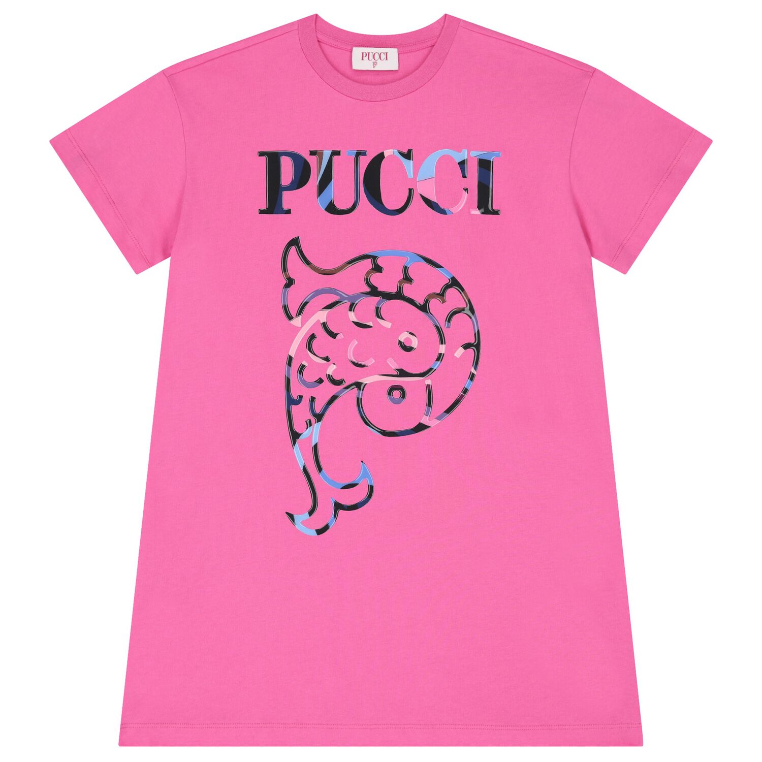 Girls Pink Logo Dress, 1, hi-res