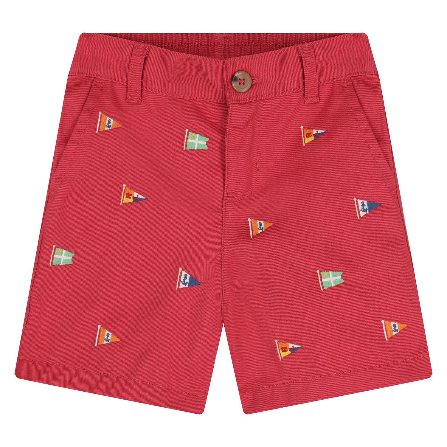 Baby Boys Red Logo Short Set, 1, hi-res