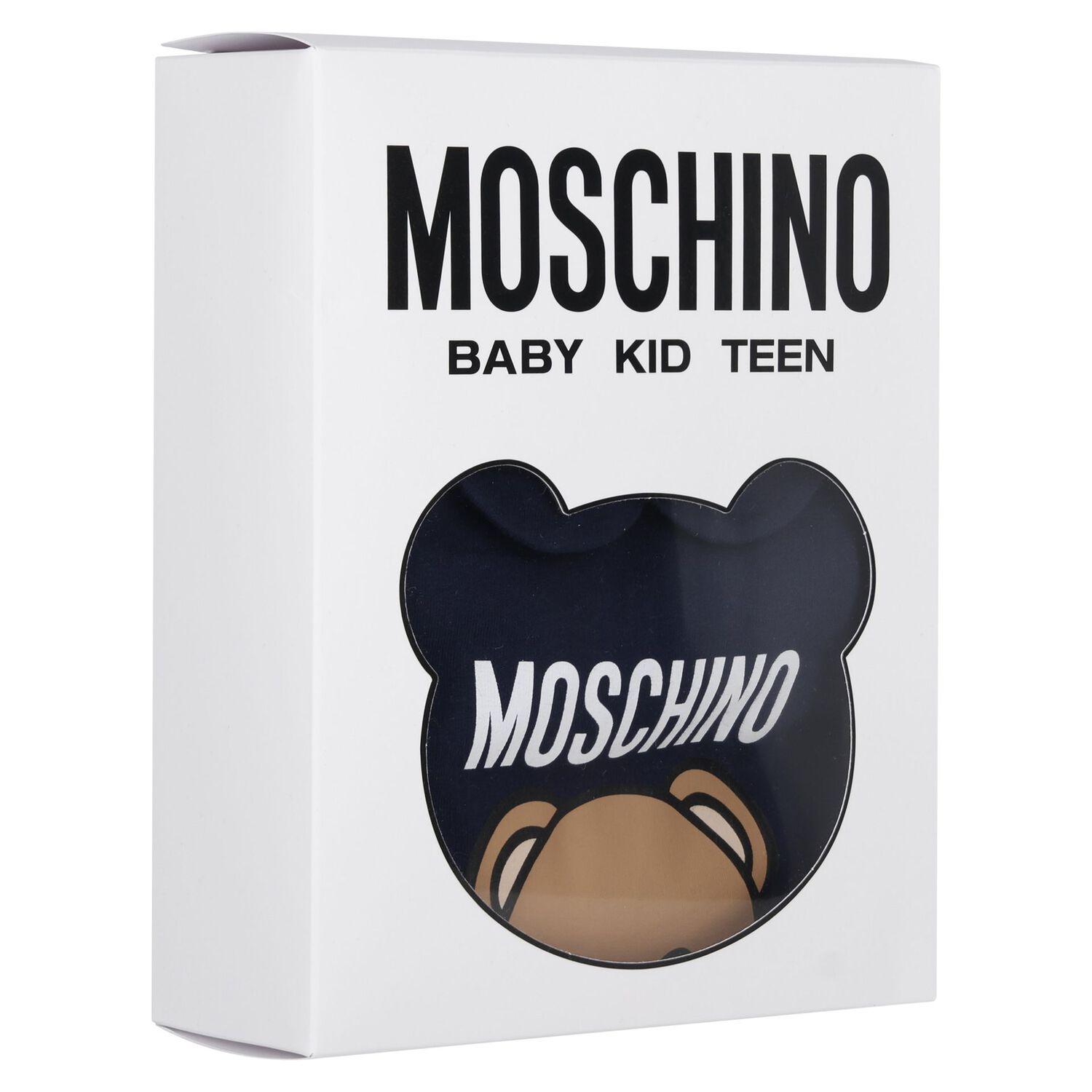 Navy Blue Teddy Bear Logo Babygrow, 5, hi-res