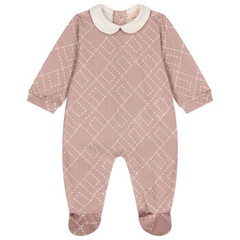 Baby Girls Pink Logo Babygrow
