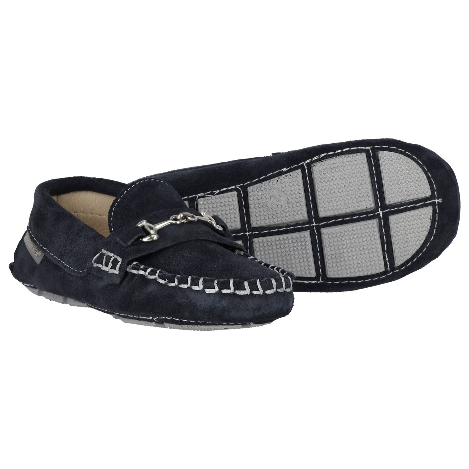 حذاء كلاسيكي من الجلد السويدي باللون الأزرق, 1, hi-res