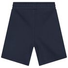 Boys Navy Blue Logo Shorts, 6, hi-res