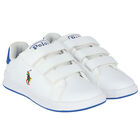 Boys White Logo Trainers, 1, hi-res