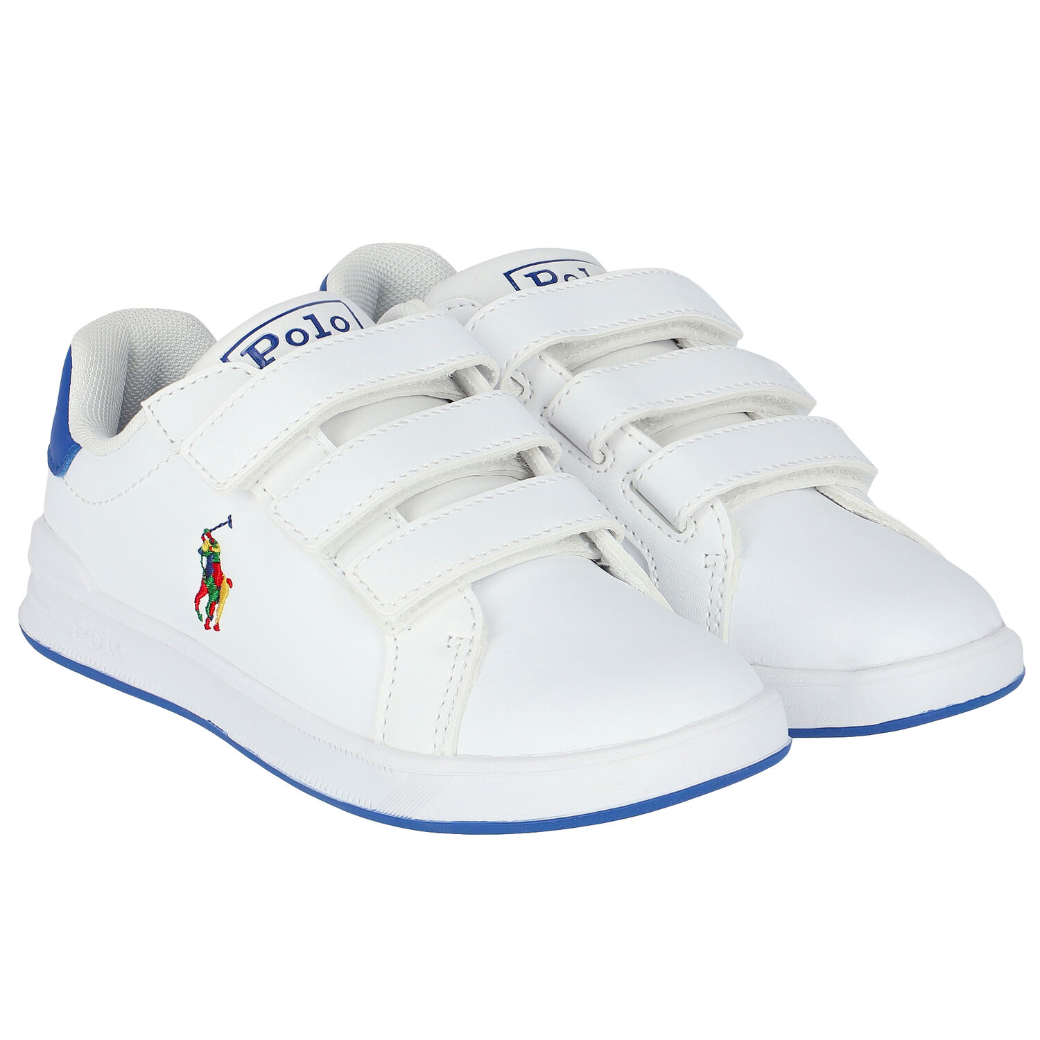 Boys White Logo Trainers, 1, hi-res