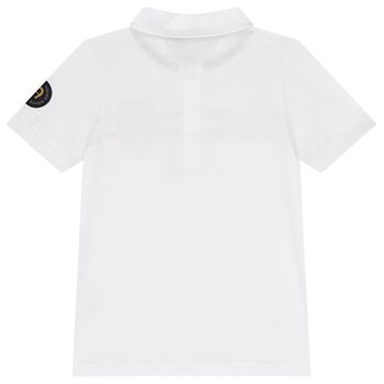 Boys White Logo Polo Shirt