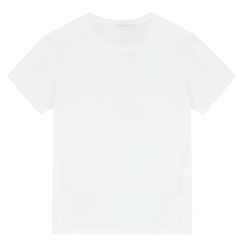 Boys White Logo Plaque T-Shirt