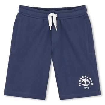 Boys Navy Blue Logo Shorts