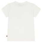 Girls Ivory & Gold Heart Logo T-Shirt, 1, hi-res