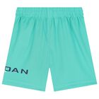 Younger Boys White & Green Jordan Shorts Set, 1, hi-res