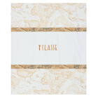 بطانية بالشعار بطبعة خريطة باللون الأبيض والبيج, 1, hi-res