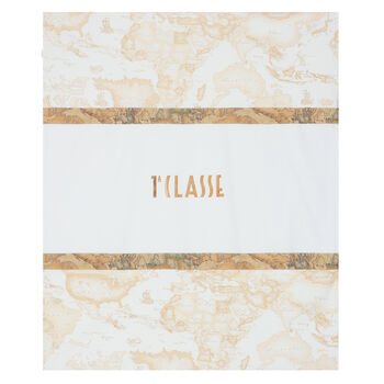 White & Beige Geo Map Logo Baby Blanket
