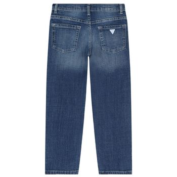 Girls Blue Logo Denim Jeans