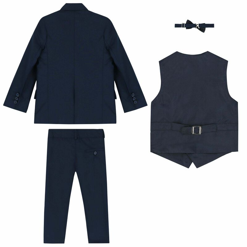Boys Navy Blue Suit Set (4 Piece Set), 1, hi-res image number null