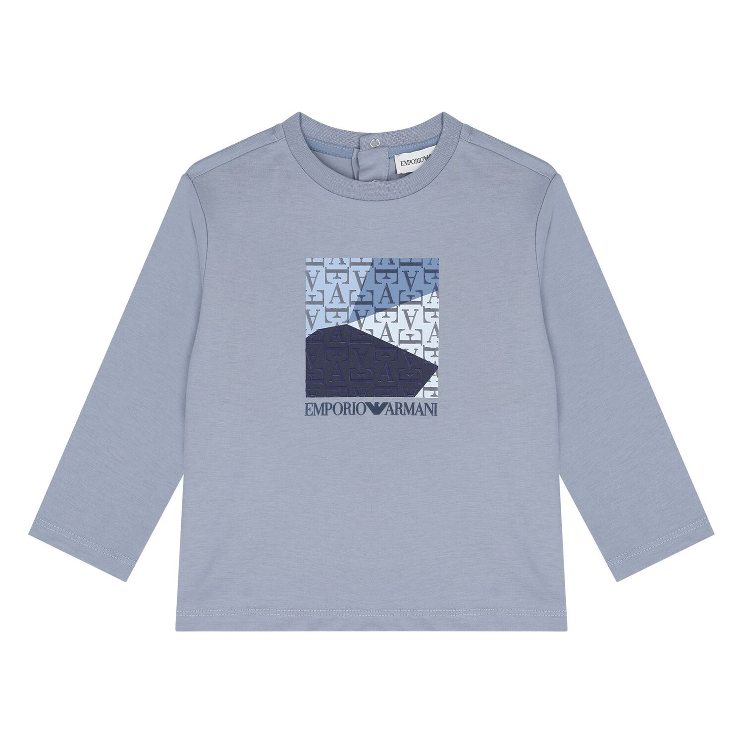 Younger Boys Navy Blue & Blue Logo Long Sleeve Top ( 2-Pack ), 2, hi-res