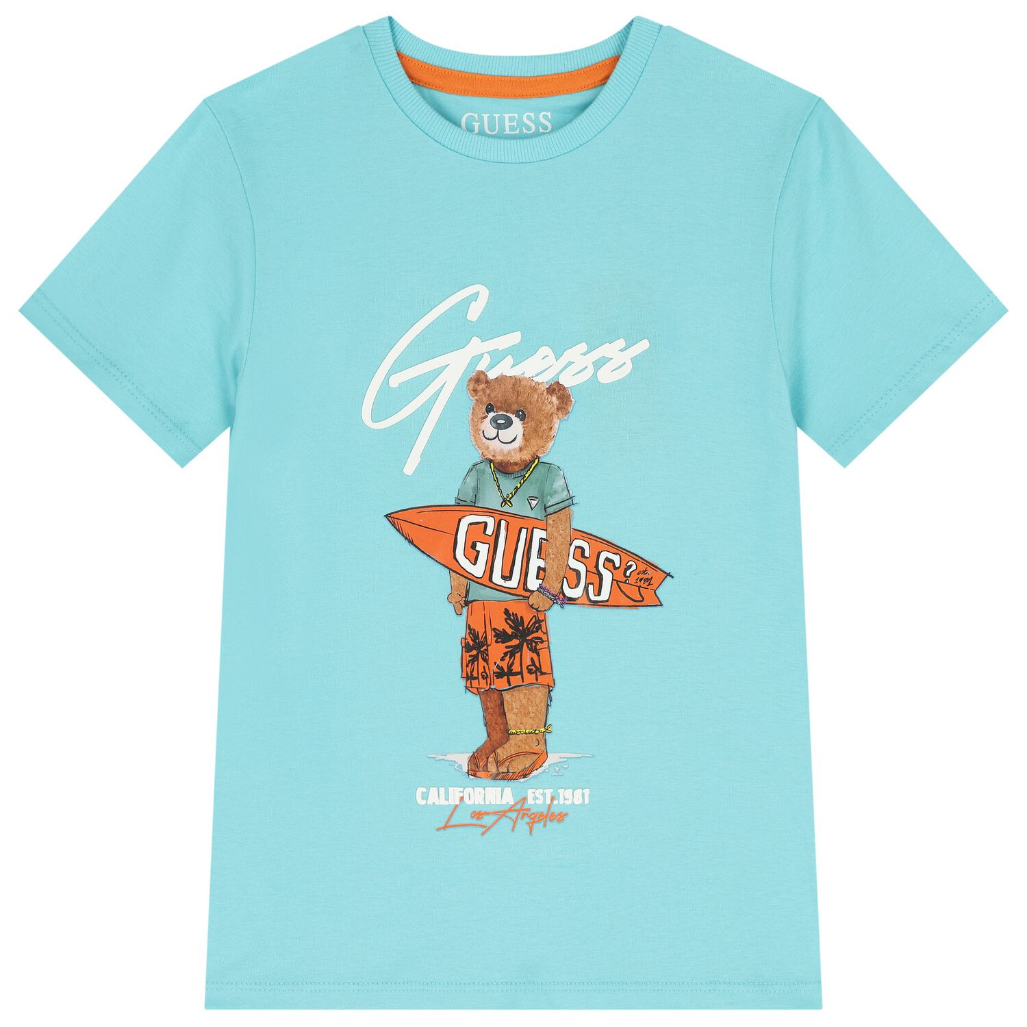 Boys Aqua Teddy Bear Logo T-Shirt, 1, hi-res