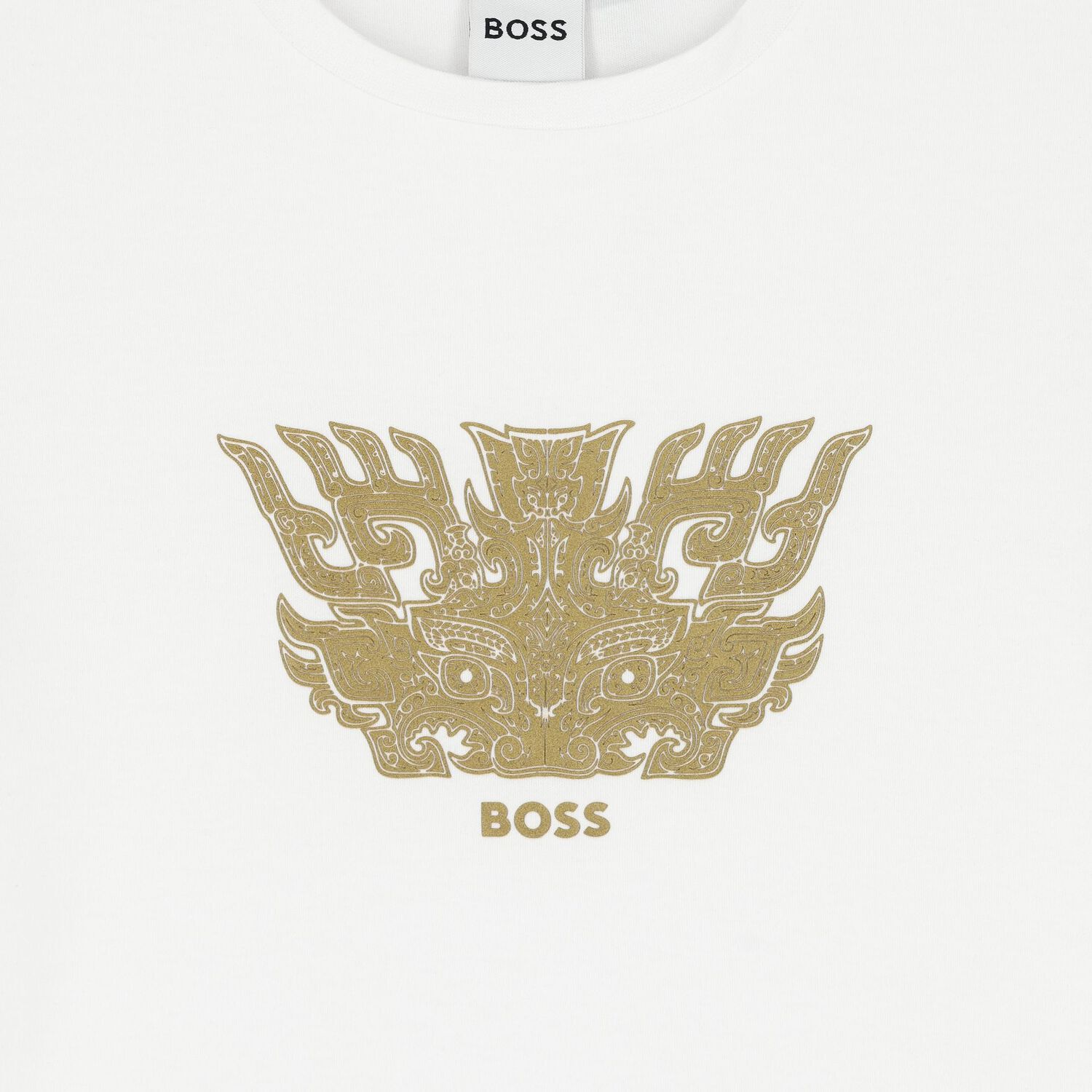 Boys White Dragon Logo T-Shirt, 2, hi-res image number null