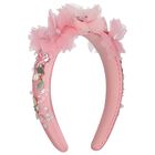 Girls Pink Flower Sequin Headband, 1, hi-res