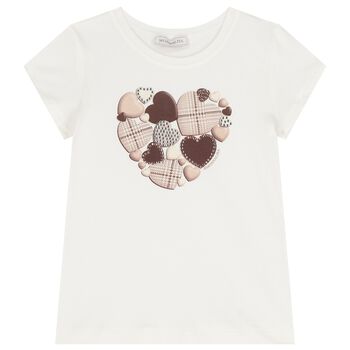 Girls Ivory Heart T-Shirt