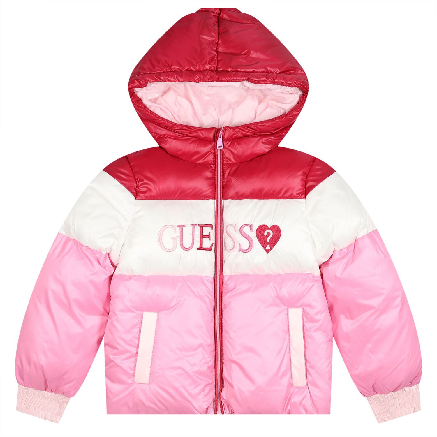 Girls Multi-Coloured Logo Padded Puffer Jacket, 1, hi-res
