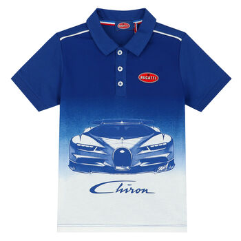 Boys Blue & White Logo Polo Shirt