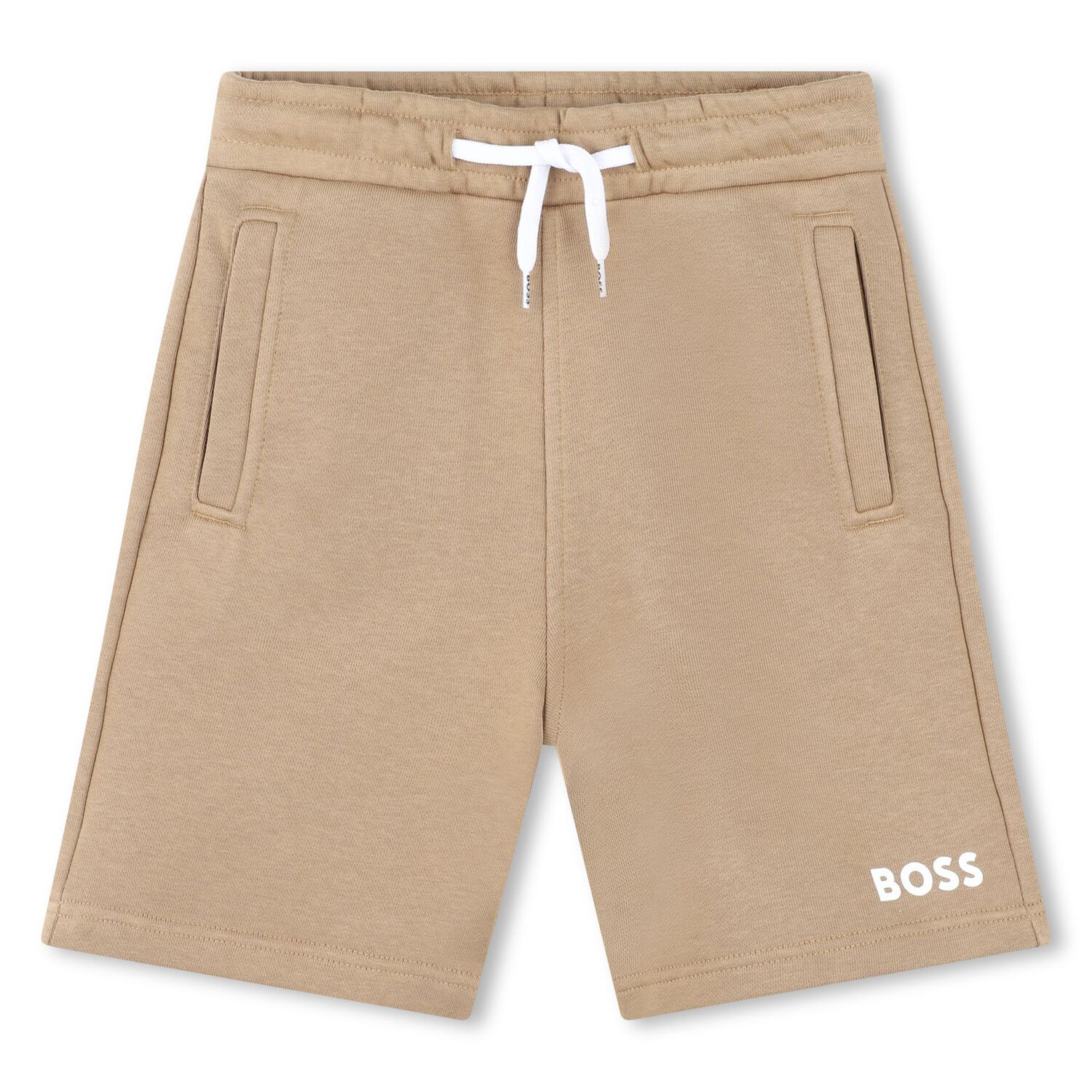 Boys Beige Logo Shorts, 3, hi-res image number null