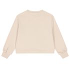 Girls Beige Tulle Heart Sweatshirt, 1, hi-res