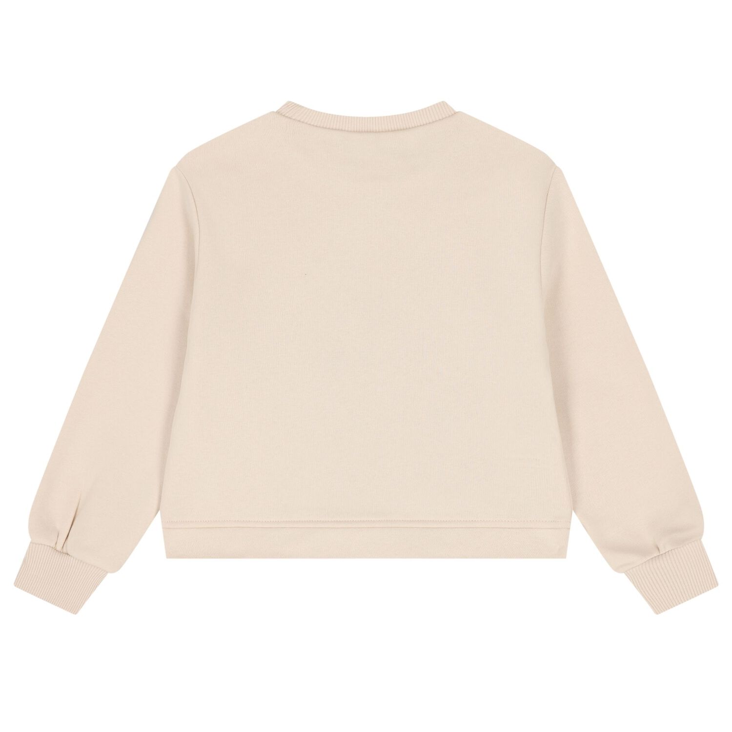 Girls Beige Tulle Heart Sweatshirt, 1, hi-res