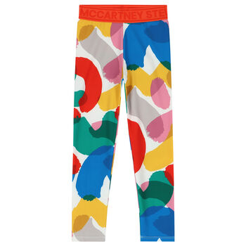 Girls Multicoloured Logo Leggings