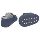 Baby Boys Navy Blue Leather Pre Walker Moccasins, 3, hi-res