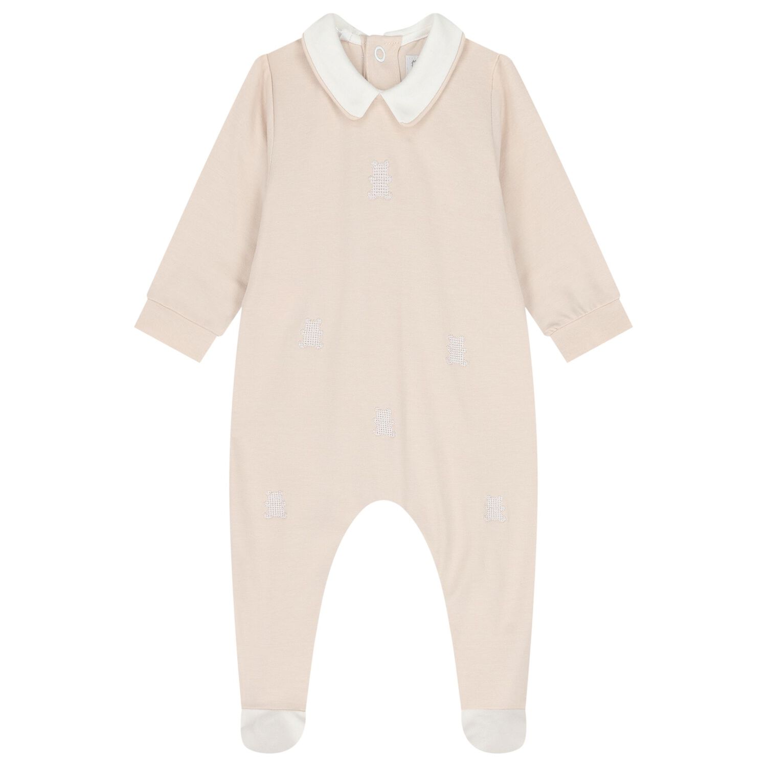 Baby Boys Beige Teddy Bear Babygrow Set, 2, hi-res
