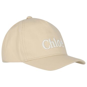 Girls Beige Logo Cap