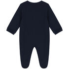 Navy Blue & Gold Logo Babygrow, 1, hi-res