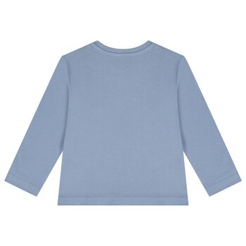 Younger Boys Blue Robot Long Sleeve Top