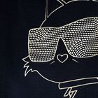 Girls Black Choupette Knitted Hat, 1, hi-res