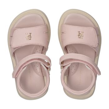 Girls Pink Logo Sandals