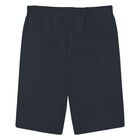 Boys Navy Blue Logo Shorts, 1, hi-res