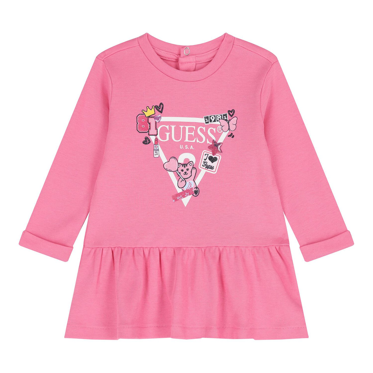 Baby Girls Pink Logo Dress Set, 3, hi-res