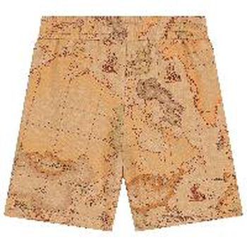 Boys Beige Geo Map Shorts