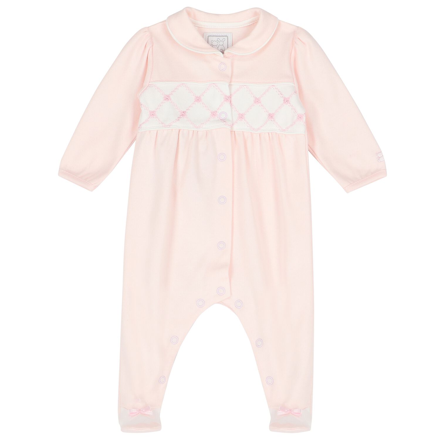 Baby Girls Pink & White Babygrow, 1, hi-res image number null