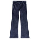 Girls Blue Logo Velour Leggings, 2, hi-res