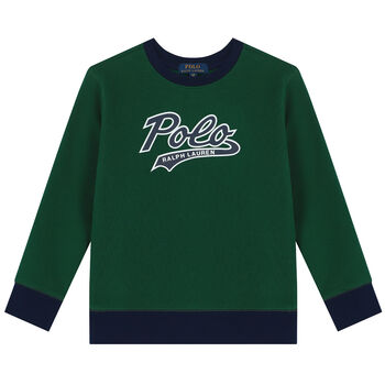 Boys Green Logo Sweatshirt